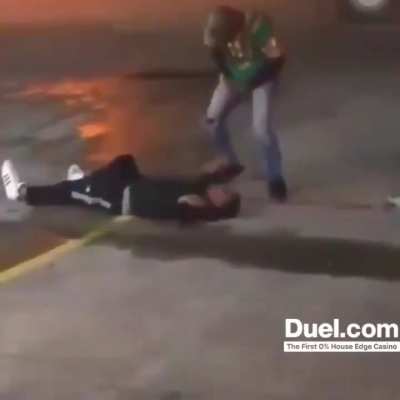 Man stands up for friend  who got dropped.