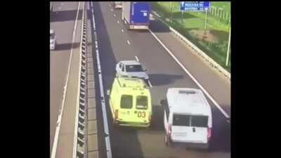 Crazy idiot on a toll road with speed limit 70 MPH