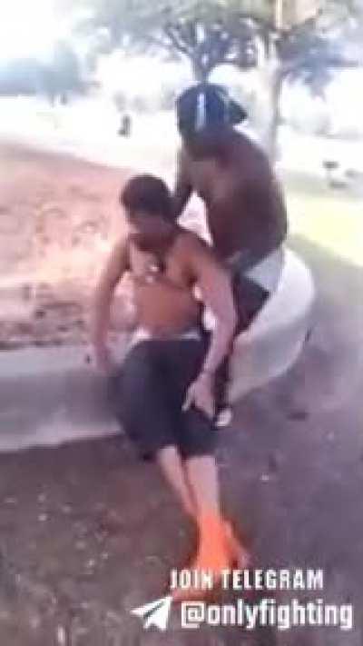 Guy steals shirt runs off into a tree and knocks himself out