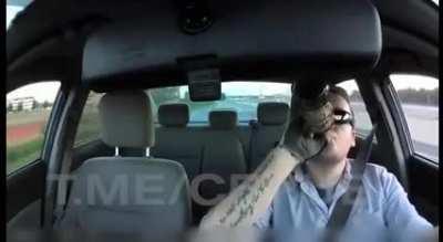 To throw the bottle out the window 