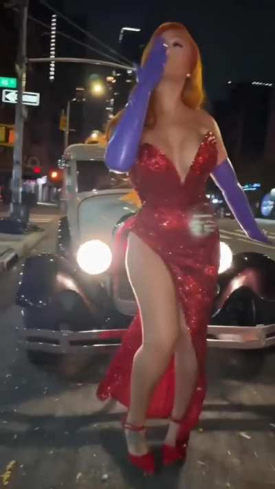 Latto as Jessica Rabbit for Halloween 2024