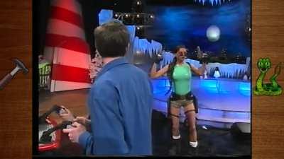 Lara Croft at the Toy Show in 99. Possibly the most cringy thing RTE has ever done.