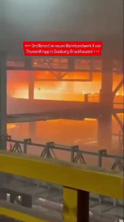 Fire at ThyssenKrupp factory in Duisburg-Bruckhausen/Germany on 24.10.2025