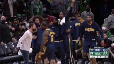 [Highlight] Lance Stephenson throws a dime to Oshae Brissett who throws it down + the foul