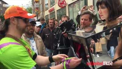 Free touching box in public