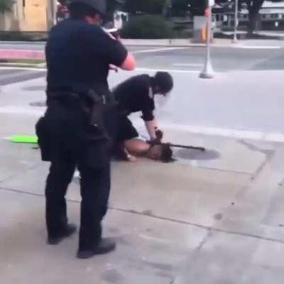 This is the toughest human being I’ve ever seen. “The pig detaining the woman groped her. It is why she pulled away.”