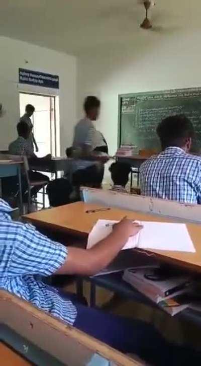 Teacher beating student for not atttending class. Tamilnadu,India. Is this still happens ?