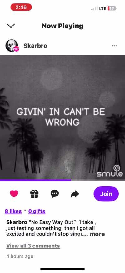 My attempt at “No Easy Way Out” 😎