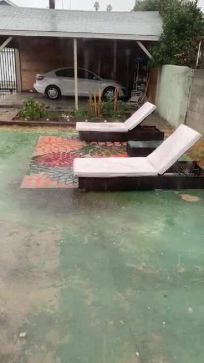Big storm in Los Angeles a few weeks ago. Here’s my back patio.