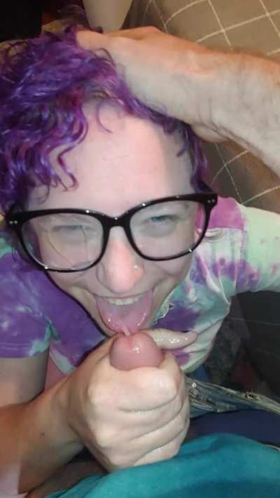[OC] The short version of wifey working a huge load out of me onto her glasses