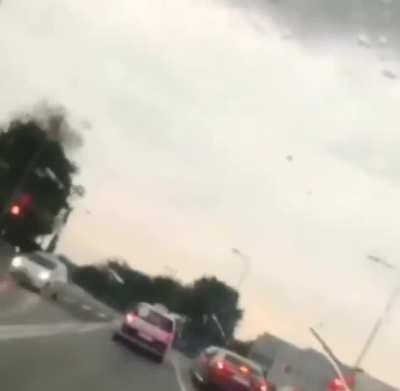 Dalmatian wheeling through storm (Kragujevac, Serbia)