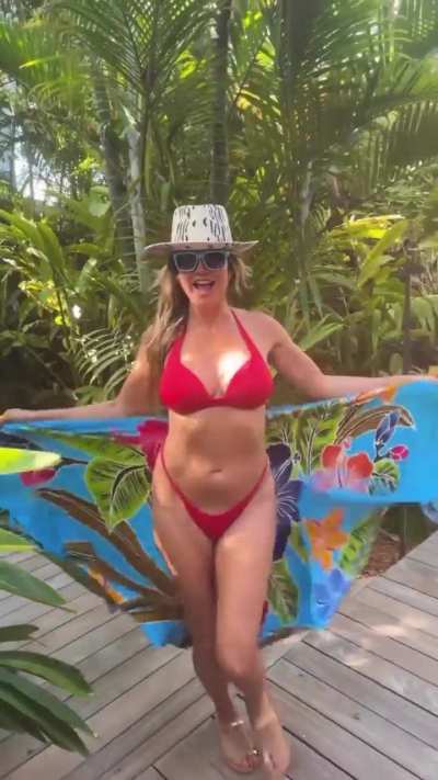 Heidi in red bikini - IG July 2025