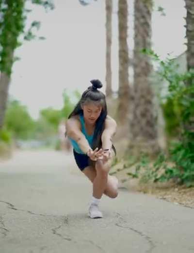 A gymnast’s strength and balance