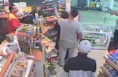 Uno reverse card activated against robber.