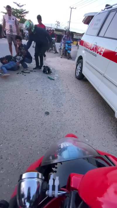 Slipping right into the front of the ambulance that rescues you