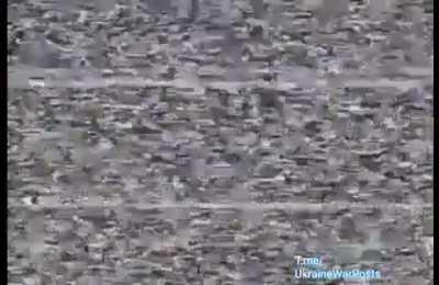 Russian forces somewhere in the Donbass were struck by a Ukrainian kamikaze drone strike 