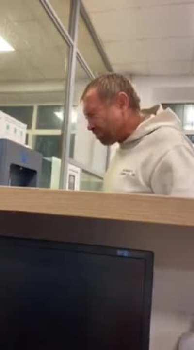 drinks antiseptic from a sanitizer