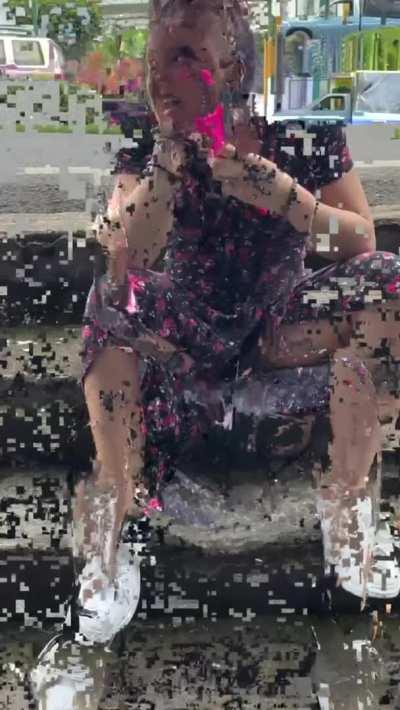 Playing with my Lush vibrator in town and I got caught.... twice [F]