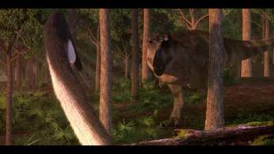 65 million years ago, a Quetzalcoatlus forages in Hell Creek. Like other Azhdarchid Pterosaurs, it was adapted to hunting prey on the ground rather than from the sky. However, it has to stay alert during its hunt, as it isn’t the largest predator around.