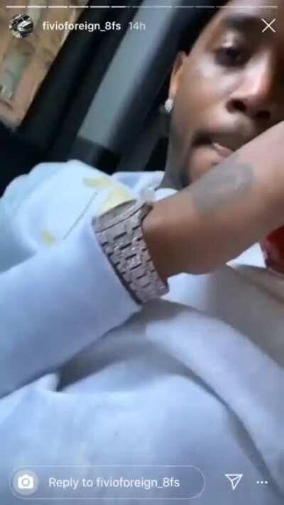 Sarah and rapper boyfriend/sugar daddy Fivio Foreign playing around in the car