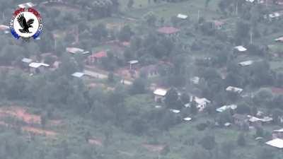 Drone footage of the Karenni Army using the 120 mm mortars they captured about a month ago.