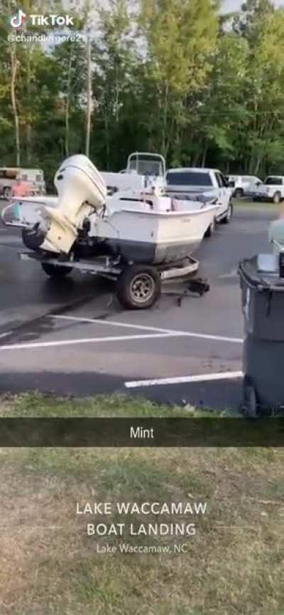 Excellent work handling the trailer at the boat launch