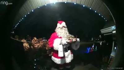 Ring camera caught Santa being naughty.
