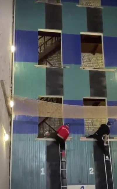 HMRB while I do some extreme ladder climbing