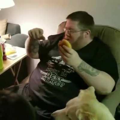 Little bastard stealing my McDouble!