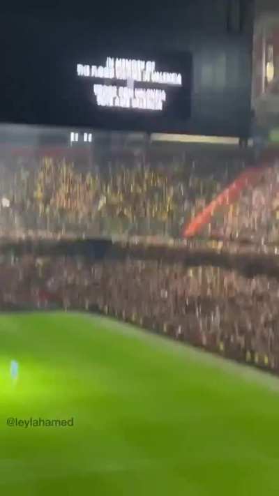 Israeli soccer fans in Amsterdam refusing to hold a moment of silence for the victims of the floods in Valencia,Spain.  