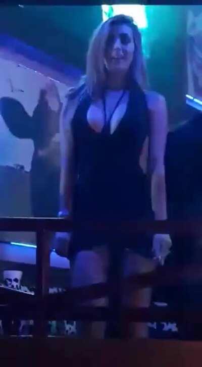 Hot girl dancing in nightclub