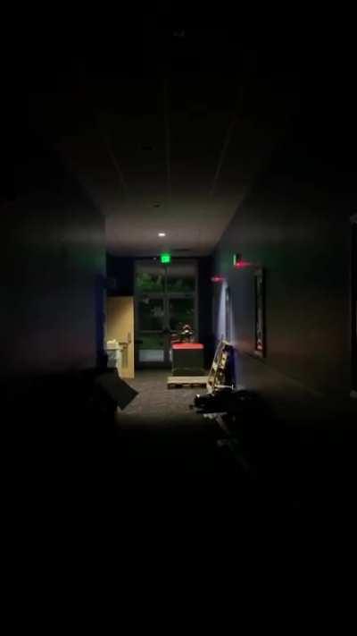 closing up the movie theater last night. pretty spooky after the breakers are cut