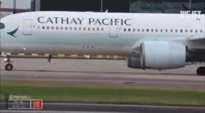 Plane spotter captures video of man being pursued across Heathrow Airport runway area as aircrafts taxi past