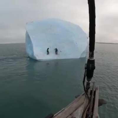 WCGW standing on the bottom edge of an iceberg?