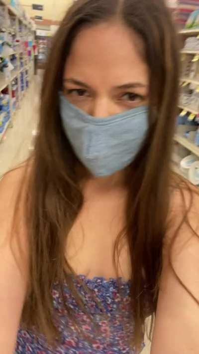 Giving the security cameras a show at the grocery store