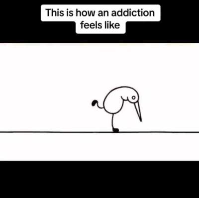 Animation depicting what addiction feels like
