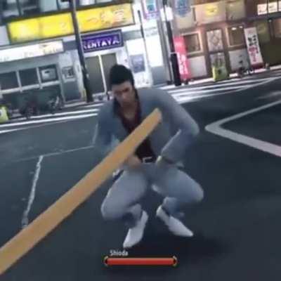 Dont mind me its just kiryu busting it down