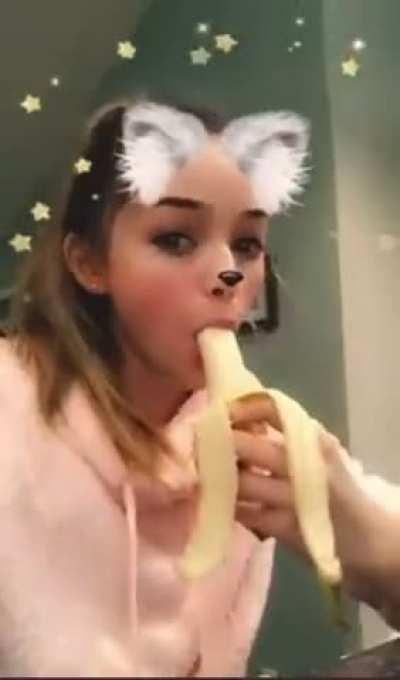 Livvy Dunne makes banana disappear