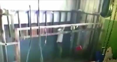 Watch your head on the Elevator 