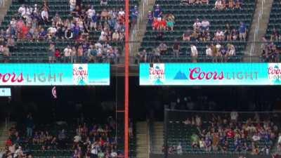 [Highlight] Ohtani's near-homer goes foul, breaks Coors Light sign