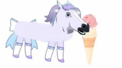Gacha Horse Chan eating ice cream gif