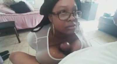 See through top / oily huge tits / cum between tits