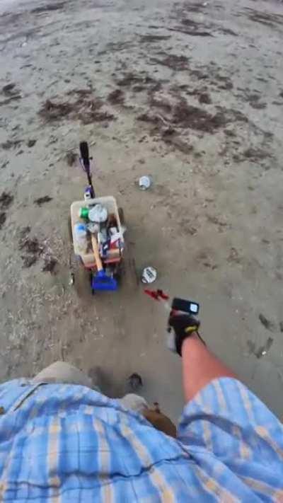 Just a guy cleaning beaches in Galveston TX.