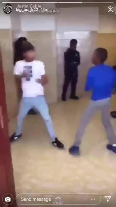 finally participated in my first fight, I think i got some good hits in(i’m the one in blue)