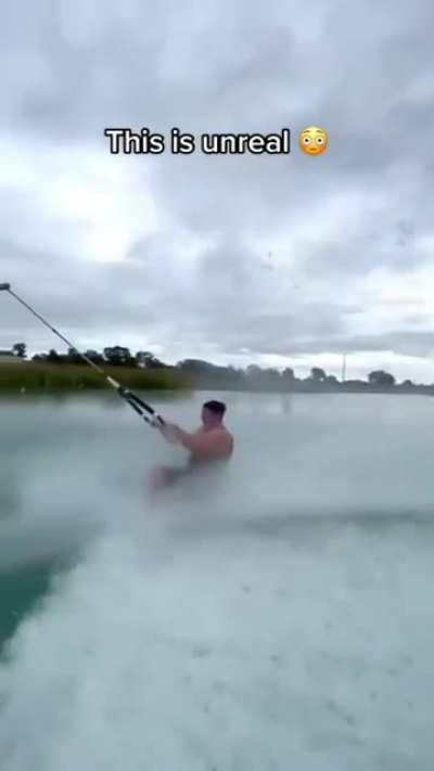 Doing push ups on water like a chad