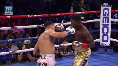 Teofimo Lopez drops and stops Richard Commey with a destructive right hand followed by relentless aggression to win the IBF Lightweight Championship and a chance to unify against Lomachenko