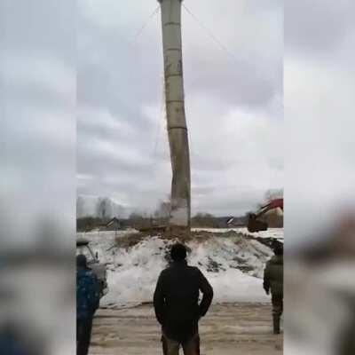 Fixing the old water tower didn't go well. Russia, Feb'21.
