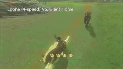 Comparing Horse Speeds: The Giant Horse is surprisingly fast!
