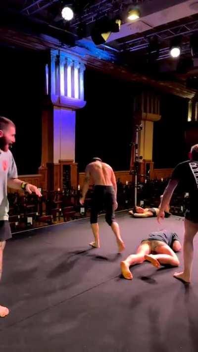 Jumping on your buddies.