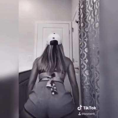 POV: You're being pegged by Tay Conti as she sets up a camera from behind as she records herself pounding you